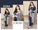3 Pcs Women's Unstitched Patch Work Suit