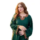 Stylish Women's Embroidered Linen 2 Pcs Set – Green Color